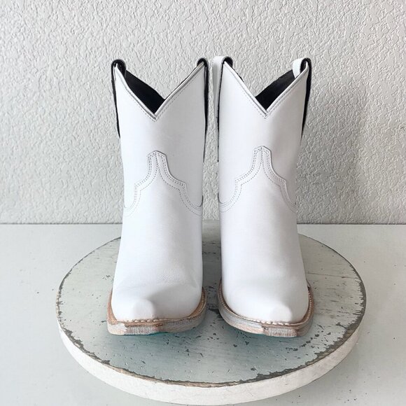 Lane EMMA JANE Womens Cowboy Bootie 7.5 White Western Cowgirl Short Ankle Boots - Picture 5 of 11